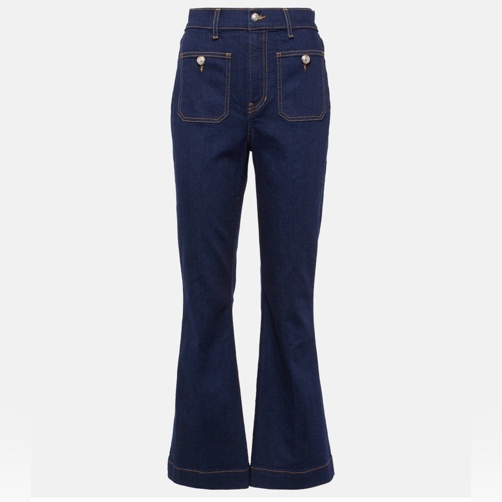 Veronica Beard Carson Ankle Classic Blue Flared Jeans size 27